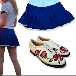 Walter Genuin White and Red Embroidered Golf Women's Shoes Think Spring!🌹🌹